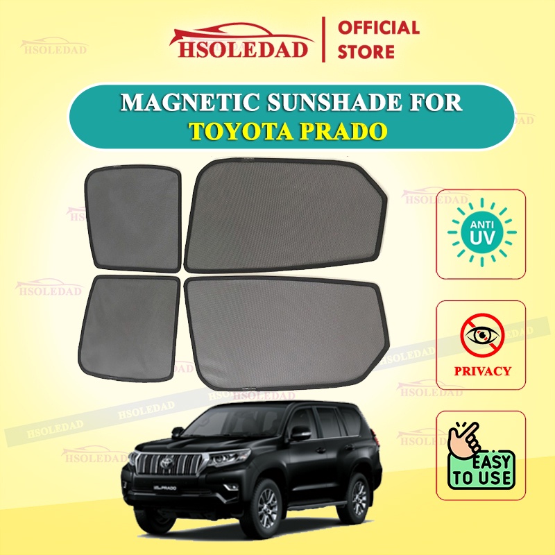 Rèm che nắng nam châm cho xe Toyota Prado, bộ 4 tấm cho 4 cửa, hàng loại 1 cao cấp nhất, vừa khít kính