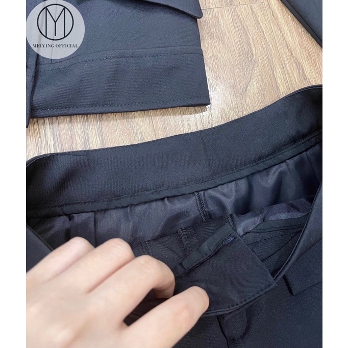 Sét Váy Đầm Dạ Tweed Hai Lớp MEI YING OFFICIAL Áo Khoác Kèm Chân Váy Chữ A Phong Cách Hàn Quốc Ulzzang