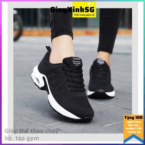 Giày chạy bộ, tập gym nữ, loại đẹp phong cách hàn quốc, tặng kèm vớ cotton co giãn cực sịn