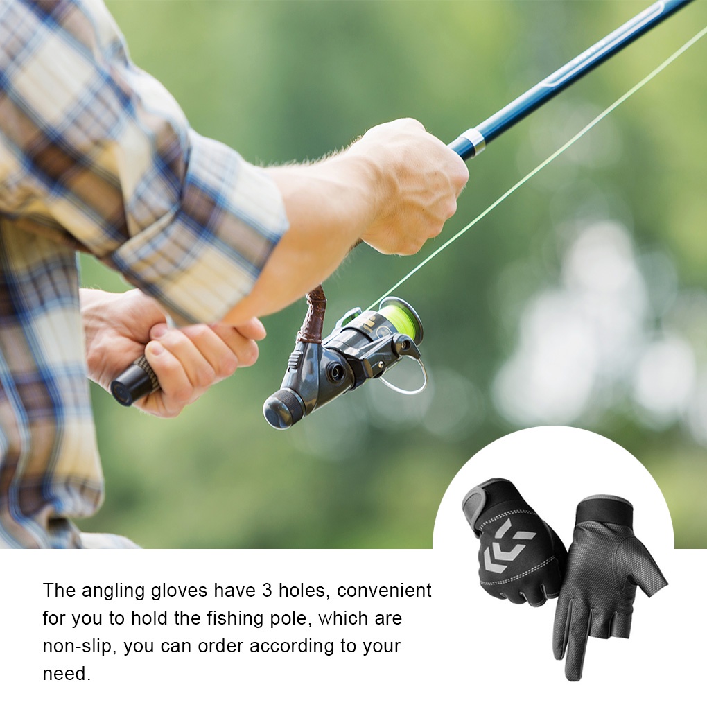 [Global] Fishing Gloves Ice Silk Adults Angling Mittens Non-slip Portable Sports Gloves for Outdoor