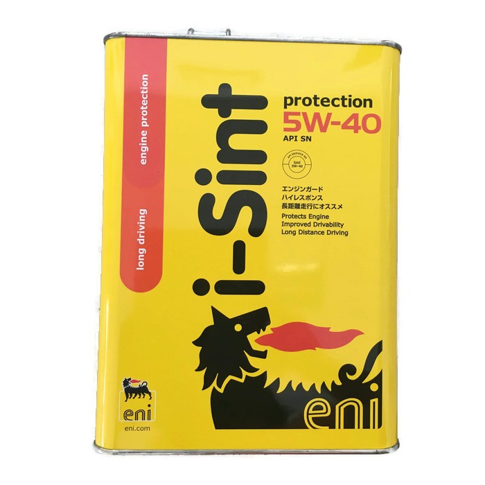 Dầu nhớt tổng hợp đa cấp Ý cho xe ô tô động cơ xăng eni i-Sint Protection 5W-40 4L API SN (hộp thiếc) (Nhập khẩu từ Ý)