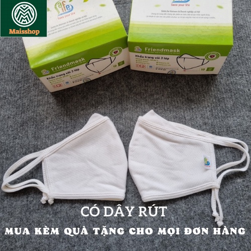 Khẩu trang Safelife vải ba lớp 1 nắp có dây rút