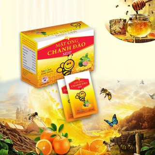 Sirô mật ong chanh đào Mediphar giảm ho bổ phế - hộp 25 gói