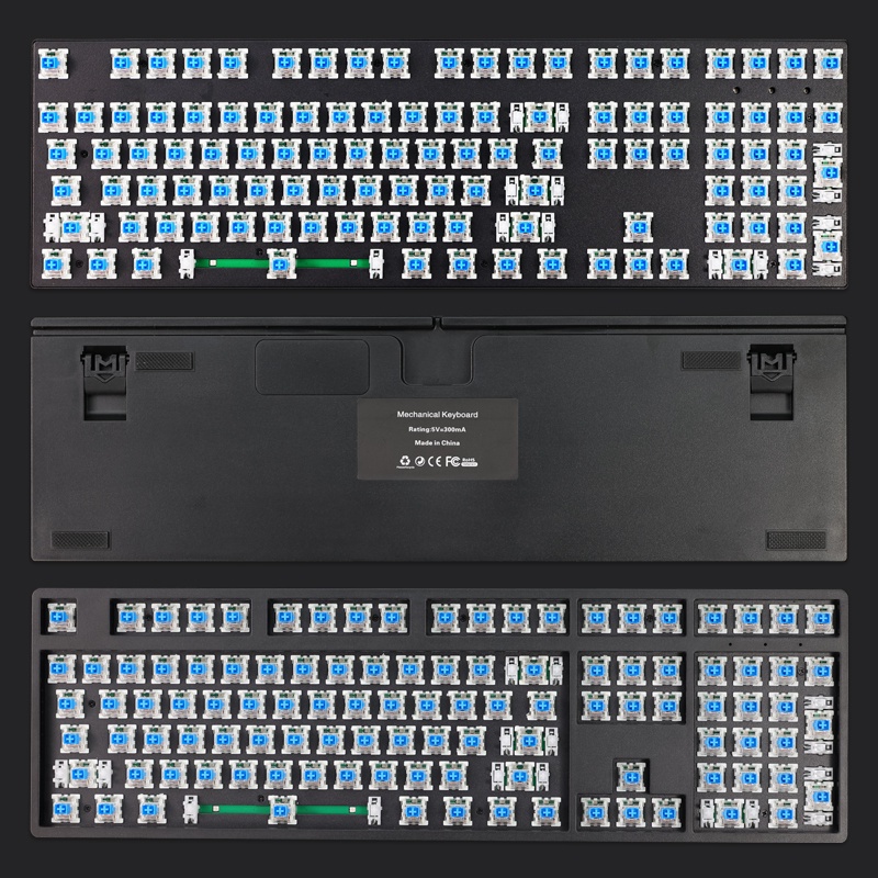 108 Bộ bàn phím cơ học Hiệu ứng ánh sáng RGB Ootemu Blue / Red Switch Bàn phím dành cho học sinh có dây Kit