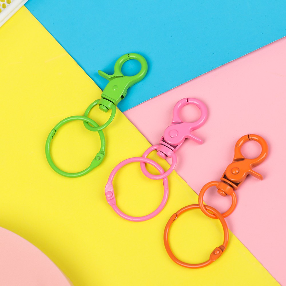 DAPHNE Hardware Bags Strap Buckles Jewelry Making Collar Carabiner Snap Lobster Clasp Metal DIY KeyChain Bag Part Accessories Split Ring Hook/Multicolor