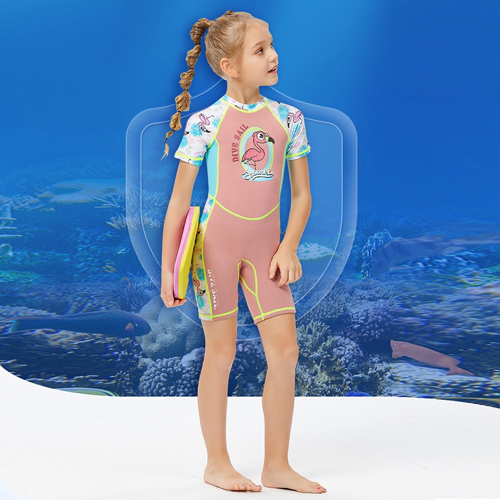 2MM Kids Wetsuit Wetsuits Diving Suit One-piece Full Body Rash Guard Wear-resistant Surf Suit for Girls Youth TeenELEN