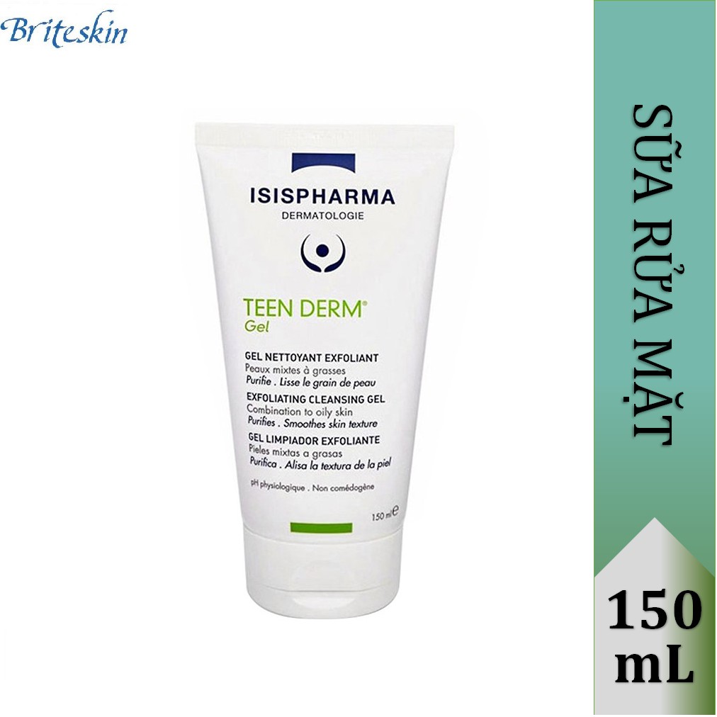 Gel Rửa Mặt Giảm Nhờn & Ngăn Ngừa Mụn Isis Pharma Teen Derm Gel (Chai 250ml - Tuyp 150ml - Tuyp 40ml) | BigBuy360 - bigbuy360.vn
