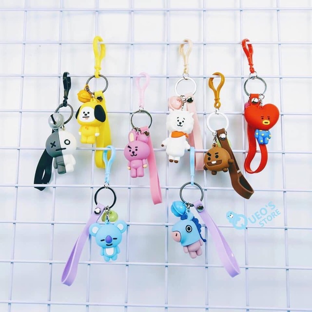 Móc khoá BTS dẻo silicone kèm chuông