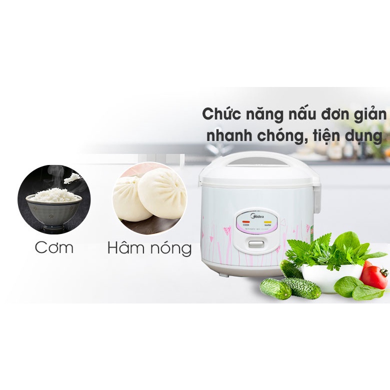 Nồi cơm mini nắp gài Midea 1.5 lít MR-CM1531, 700w, Chính hãng, Bảo hành 12 tháng
