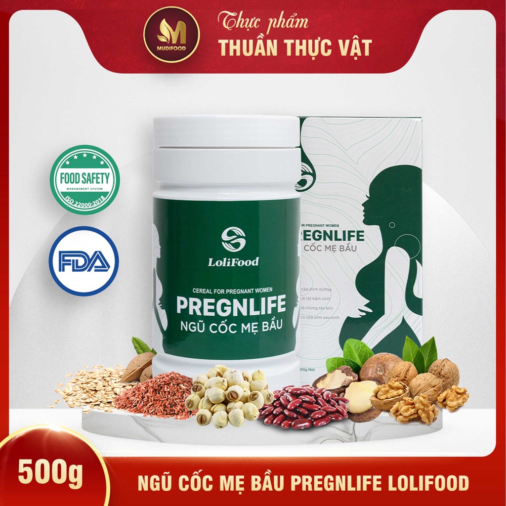Ngũ Cốc Mẹ Bầu, Ngũ Cốc Lợi Sữa Pregnlife Lolifood - 500g
