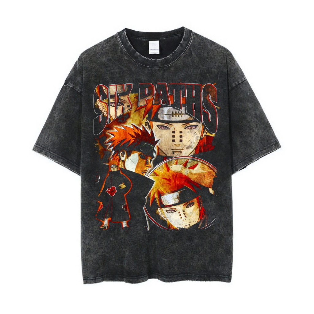 Tâm lý Học Tâm Lý "Yahiko Pain" Áo Thun Oversized | Đá Rửa Đá | Áo Thun In Hình Anime Độc Đáo | Naruto | Áo Thun Oversize | Phong Cách Cổ Điển | Áo