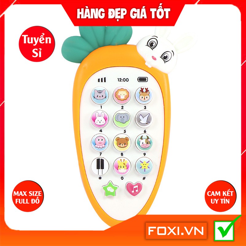 Điện thoại cà rốt-củ cải-thỏ đáng yêu Foxi-phát nhạc cho bé-Đồ chơi thông minh-phát triển IQ,EQ