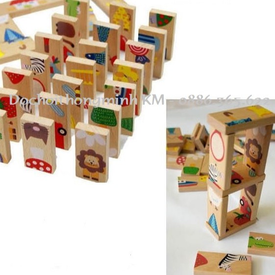 Đồ Chơi Domino Gỗ 28 Chi Tiết Nối Tiếp Rèn Luyện Trí Tuệ Cho Bé