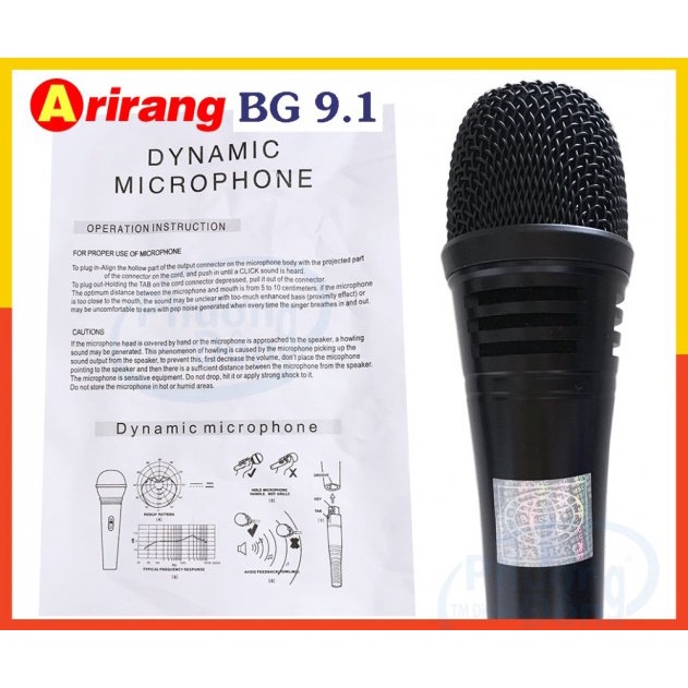 Micro Arirang BG - 9.1 có dây Karaoke siêu bền, chất lượng