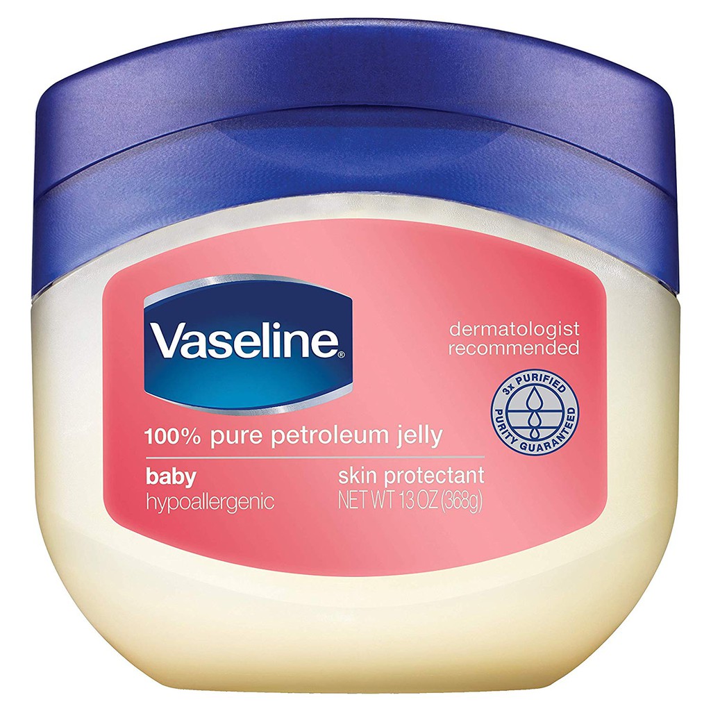 Gel dưỡng ẩm &amp; ngừa hâm cho trẻ nhỏ Vaseline 100% Pure Petroleum Jelly 368g (Mỹ)