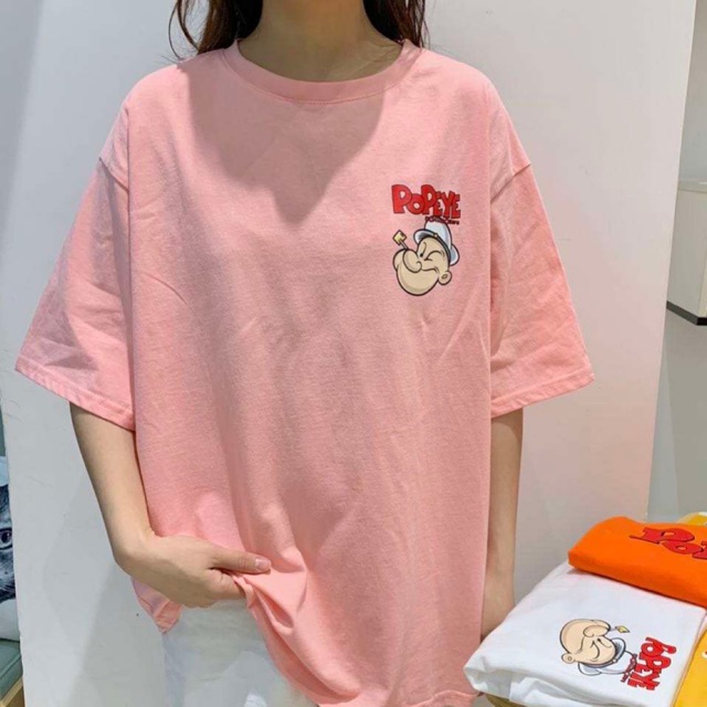 Áo thun phông PINK tay lỡ form rộng POPEYE Unisex