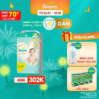 Tã Dán Pampers Nội Địa Nhật Bản NB66+4 S60+4 M48+4 L40+2