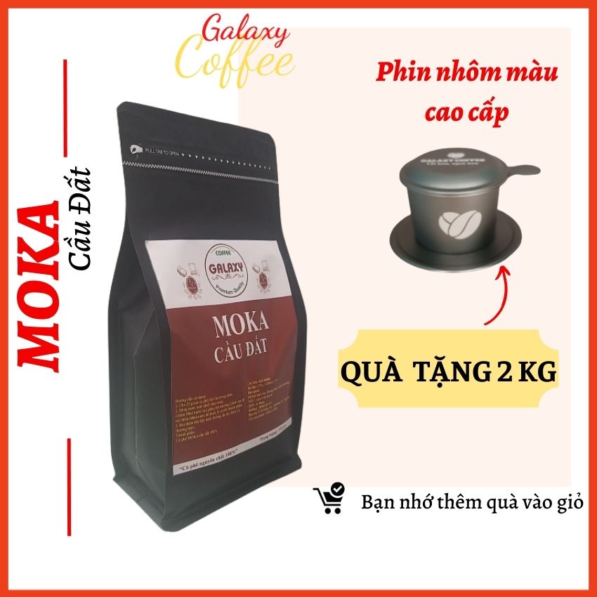 Cà Phê Moka Cafe Nguyên Chất Pha Phin Pha Máy Cafe moka Cold brew caphe Gu Nhẹ Chua Nhẹ Galaxy Coffee MO01Q, 2Gói 500g