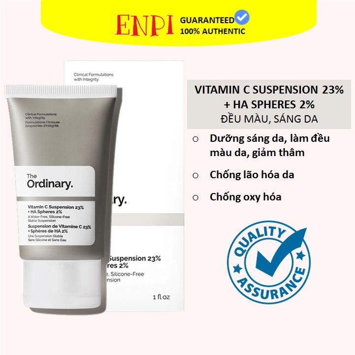 Dưỡng sáng da Vitamin C Suspension 23% + HA Spheres 2% - The Ordinary