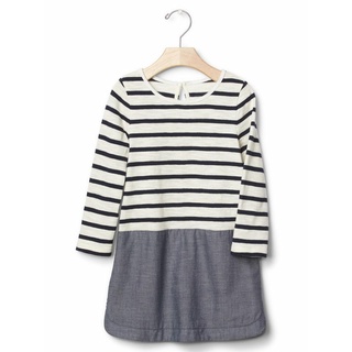 Đầm sọc ngang trắng đen bé gái phong cách NG0211 Black and white striped dress for girls in style