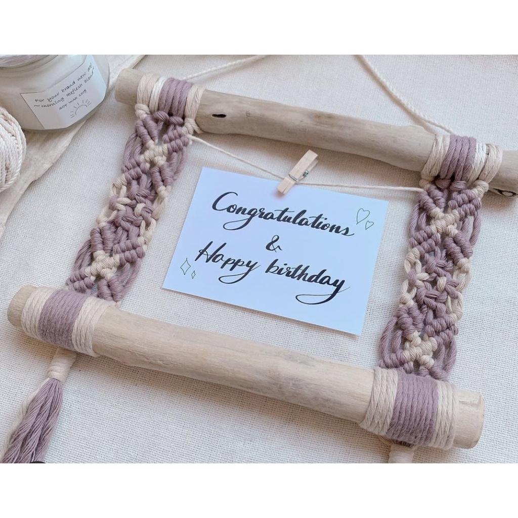 Khung ảnh macrame, khung treo note treo tường trang trí sản phẩm Yenyen Handmade