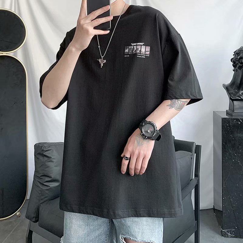 Áo Thun Ngắn Tay Dáng Rộng Phong Cách Hàn Quốc Dành Cho Nam / Size S-8XL | BigBuy360 - bigbuy360.vn