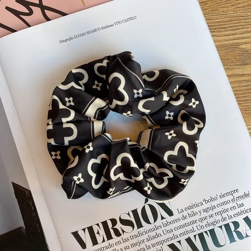 Dây Buộc Tóc Vải Satin Cỡ Lớn Phong Cách Retro Thời Trang