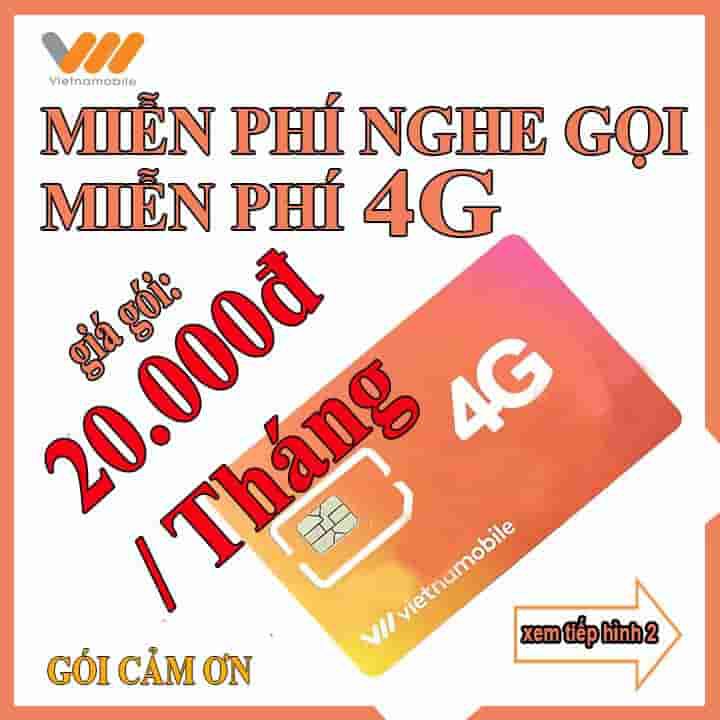 Sim 4g vietnammobile gói cảm ơn miễn phí tháng đầu