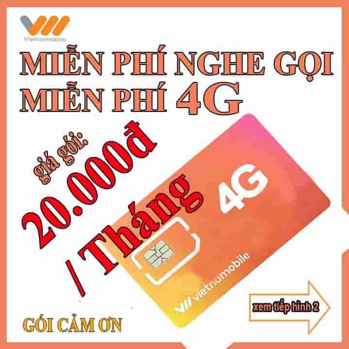 Sim Vietnamobile gói hòa mạng Cảm Ơn