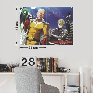 Combo 2 Tấm Poster Áp Phích In Hình Anime One Punch Man Saitama By AnimeX