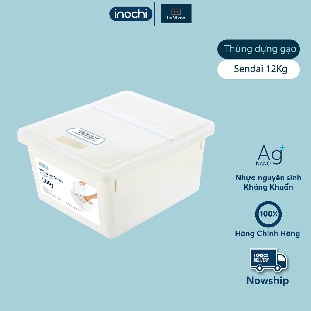 Thùng Đựng Gạo - ThùngGạo 12 Kg Đạt Tiêu Chuẩn Nhật Bản Thố Đựng Gạo Chính Hãng Chống Côn Trùng Và Ẩm Mốc