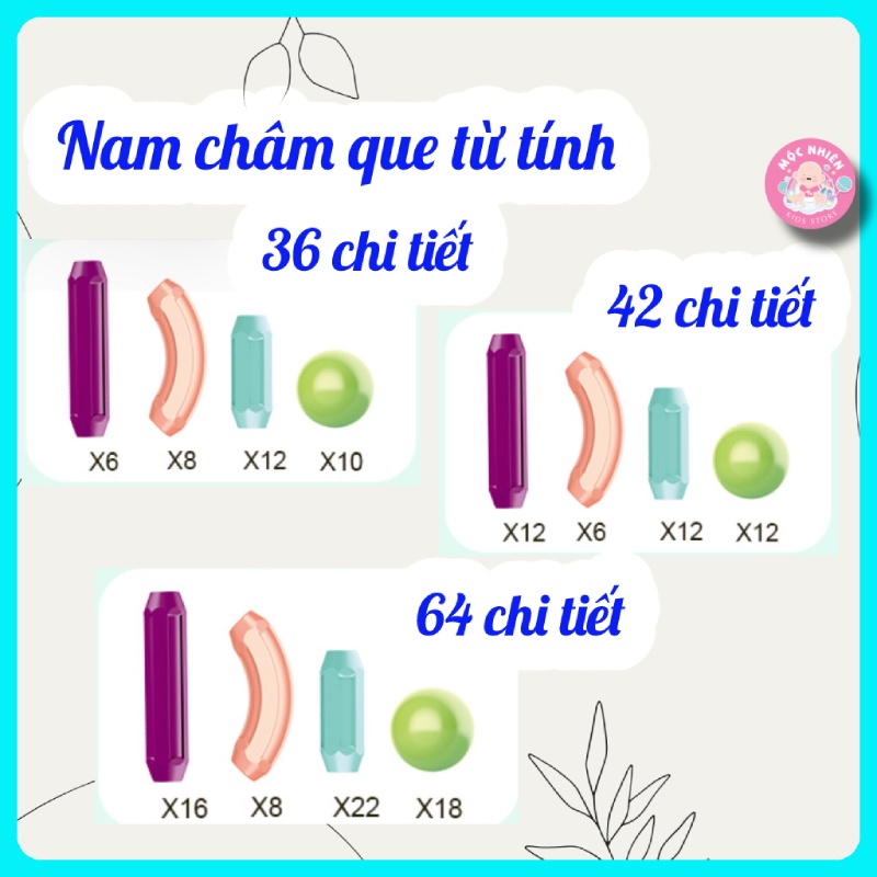 Đồ Chơi Xếp Hình Nam Châm Que Từ Tính Magnetic Sticks Dành Cho Các Bé Trên 3 Tuổi