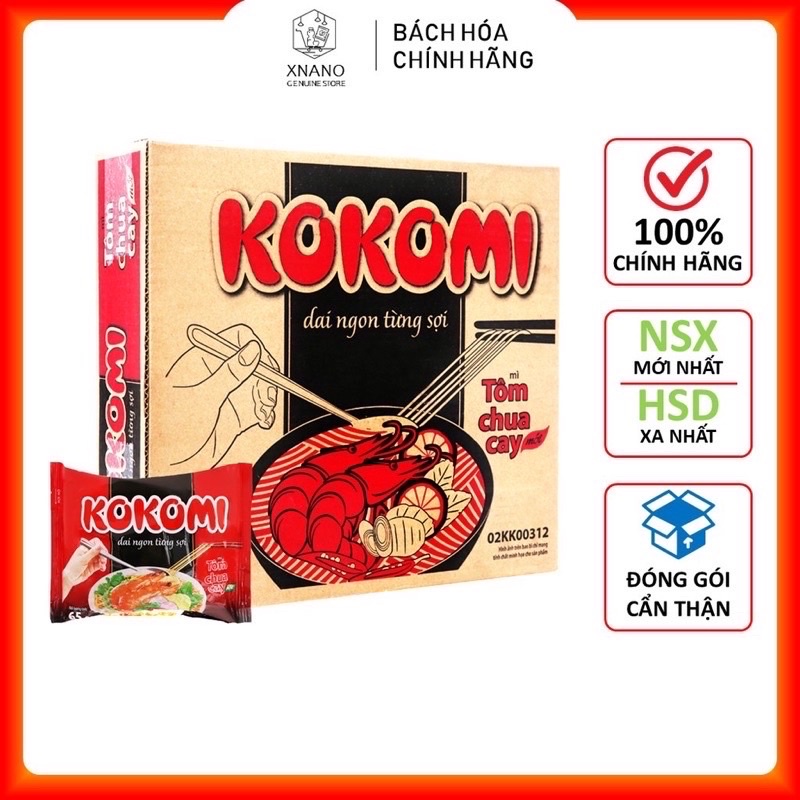 Mì Kokomi Tôm Chua Cay 90g / 65g - combo 3 gói | BigBuy360 - bigbuy360.vn