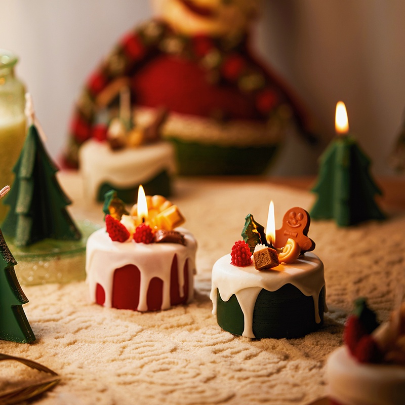 BÁNH NẾN THƠM RETRO QUÀ TẶNG GIÁNG SINH/SINH NHẬT - SOYWAX CAKE CANDLE