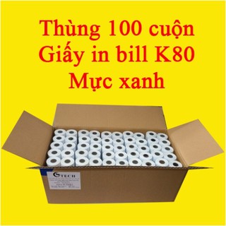 Giấy in bill k80 mực xanh - 1 thùng