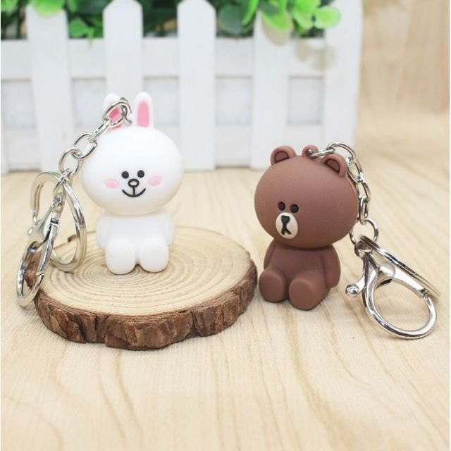 Móc Khóa Thỏ Cony Và Gấu Brown Chất Liệu Cao Su đặc