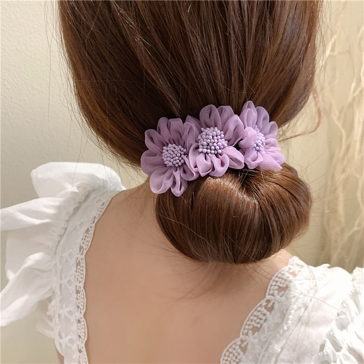 Que buộc tạo kiểu tóc búi hình hoa phong cách Nhật Bản và Hàn Quốc thời trang 2021