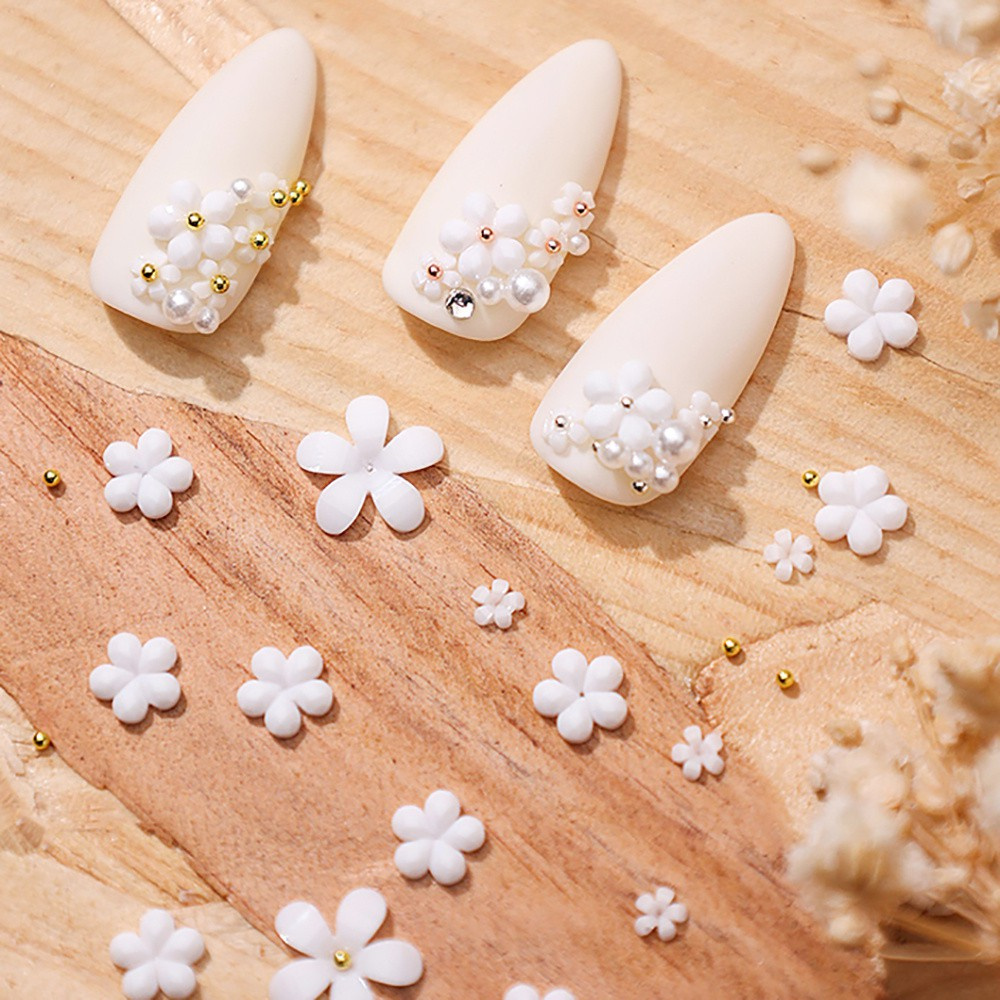 [Hàng mới về] Hình dán trang trí móng tay hình hoa 3D bằng nhựa resin thời trang Nhật Bản
