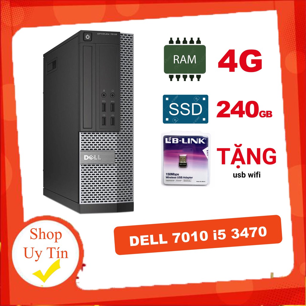 Case Đồng Bộ Dell i5 ⚡️Freeship⚡️ PC Cũ Giá Rẻ - Dell Optiplex 9010/7010/3010 (i5 3470/Ram 4Gb/ SSD 240GB) - BH 12T