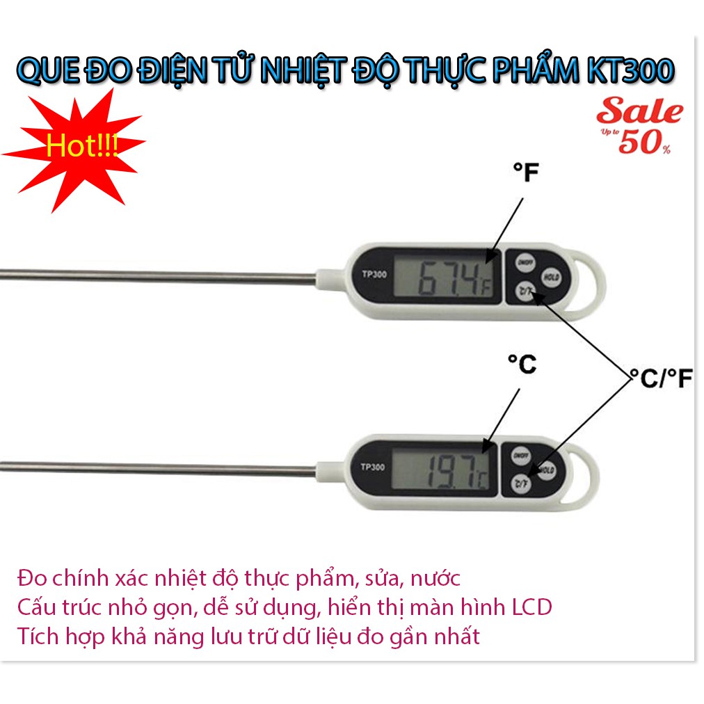 ⚡ Giá rẻ hủy diệt ⚡ Nhiệt Kế Đo Nước Phòng Bếp Nấu Ăn, Pha Sữa Kt300 cực chính xác, dễ sử dụng