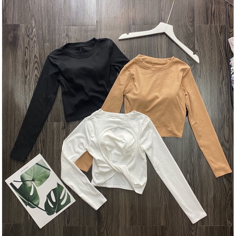 áo thun croptop xoắn eo