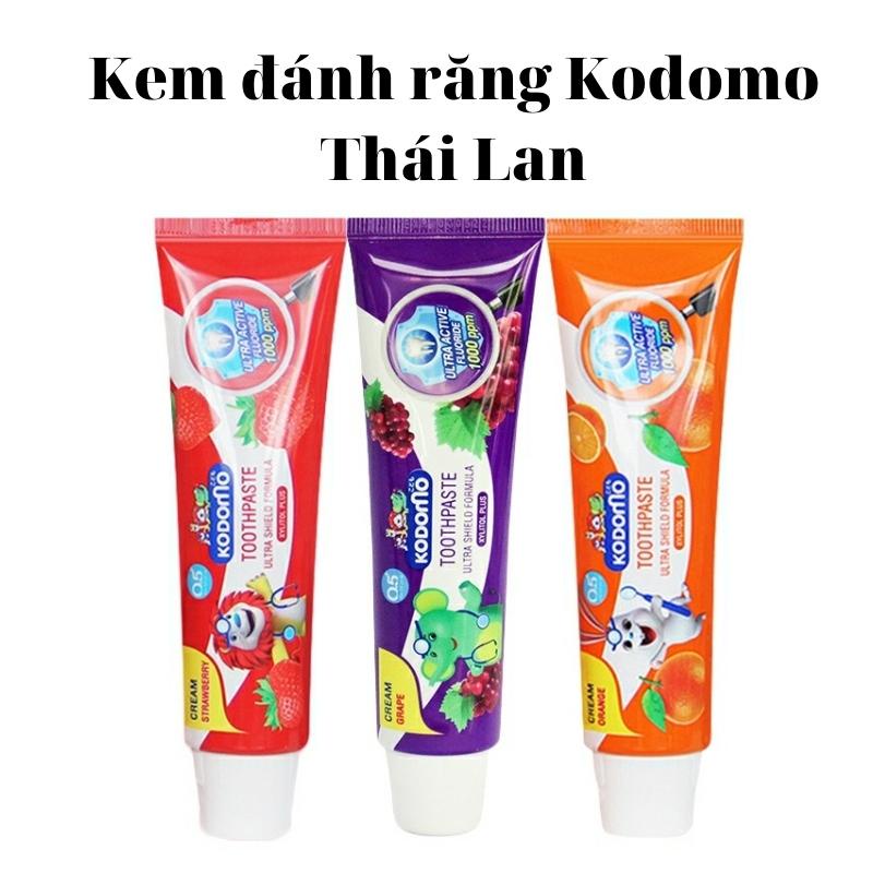 Kem đánh răng trẻ em kodomo Thái Lan 40gr hương vị trái cây nuốt được cho bé từ 1 tuổi