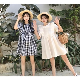 Đầm babydoll nữ  🍀đầm dáng xòe viền bèo ,babydoll viền bèo về 2 màu THỜI TRANG1989