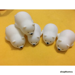 Đồ Chơi Bóp Kêu Chó cún trắng mini kute - bóp kêu chít chít