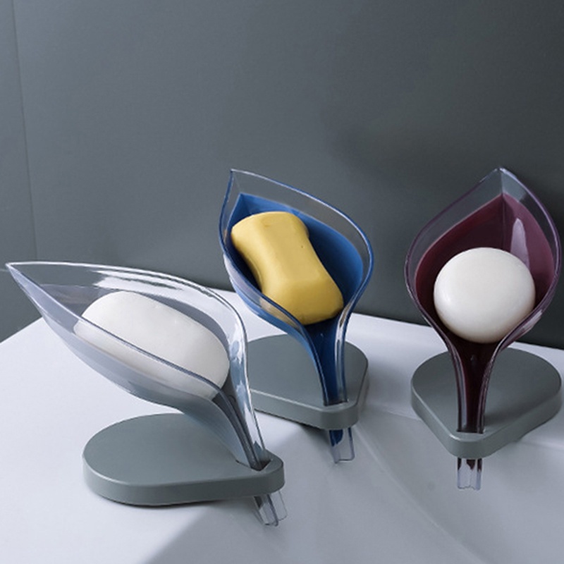 Khay Đựng Xà Phòng Hình Chiếc Lá Sáng Tạo Có Giác Hút Tiện Dụng Cho Phòng Tắm