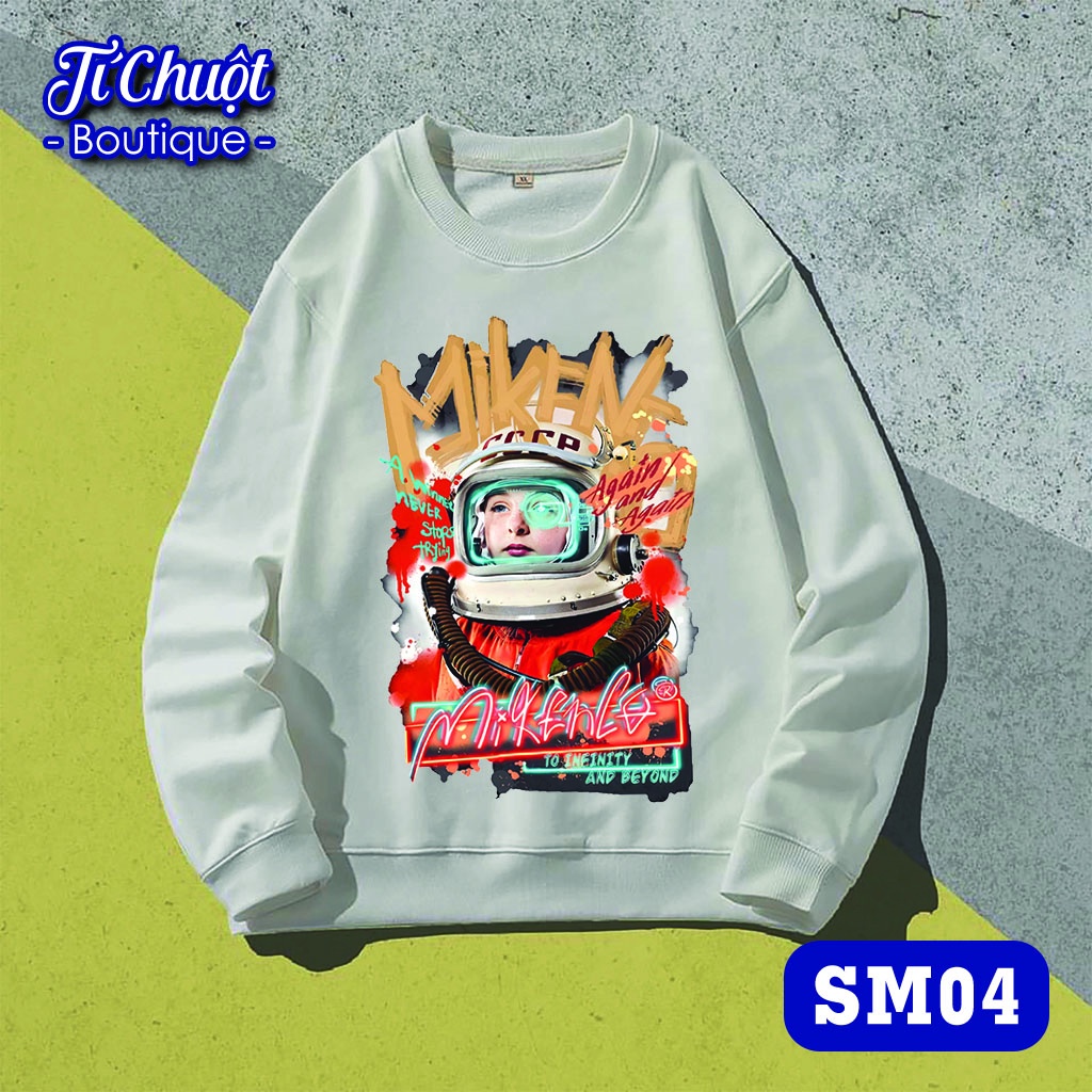 Áo sweater mikenco astro venus, áo tay dài nỉ bông mikenco phi hành gia nam nữ form rộng thu đông - Tí Chuột Studio