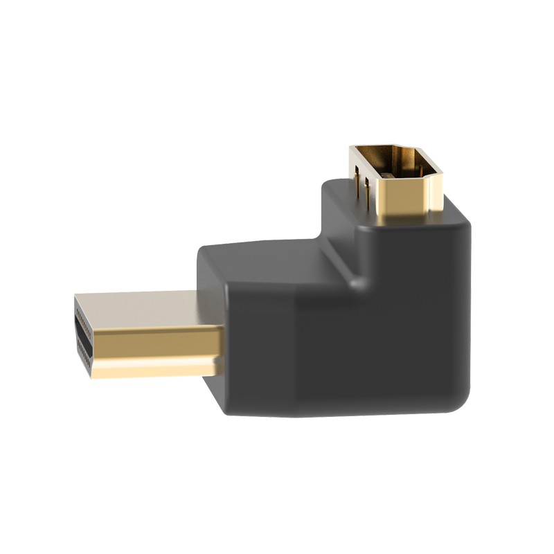 Đầu nối HDMI (F) to HDMI (M) gập 90 độ Vention H380HDFA góc hẹp khó cắm cáp như tivi treo tường, các thiết bị gắn tường