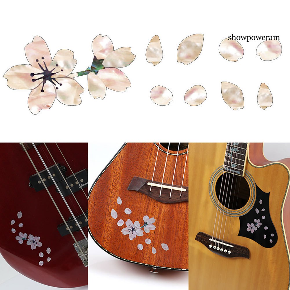 Miếng Dán Trang Trí Đàn Guitar/ Ukulele Họa Tiết Hoa Anh Đào Dễ Thương