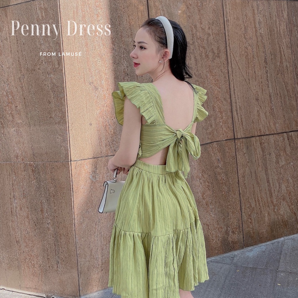 Penny Dress - Lamusé - Đầm cánh tiên cột nơ sau kiểu dáng đơn giản, dạo phố
