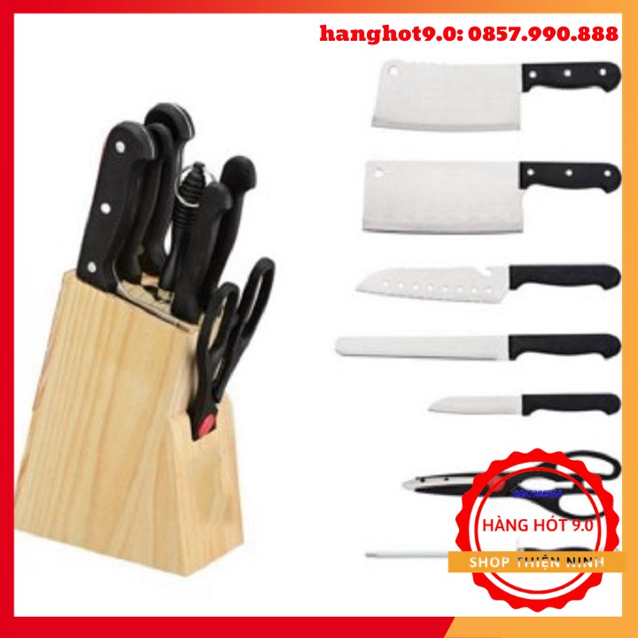Bộ Dao Hợp Kim Inox 8 Món